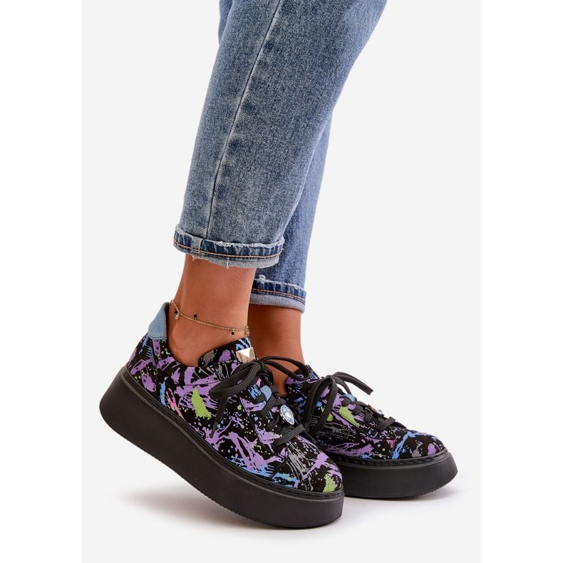 Calçados Esportivos de Couro na Plataforma Maciejka 06191-05 Roxo preto 1