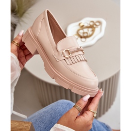 Mocassins femininos com decoração de couro bege Tialorae 2 Mocassins femininos com decoração de couro bege Tialorae 2