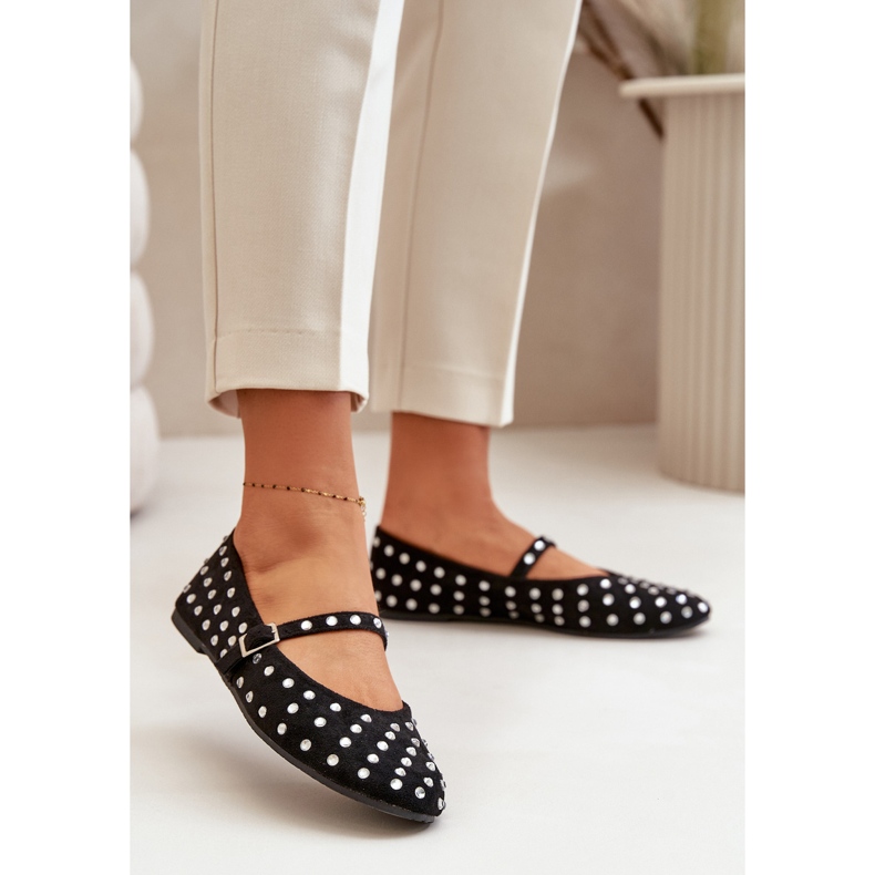 Sapatilhas Decoradas Com Alça Eco Suede Tirilissa Preta preto 2