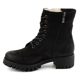 Olivier Botas femininas de couro, botas de inverno com isolamento, 272BB, pretas preto 1