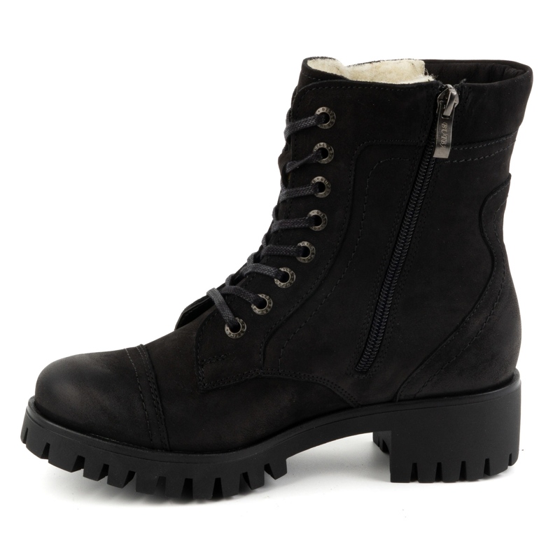 Olivier Botas femininas de couro, botas de inverno com isolamento, 272BB, pretas preto 1
