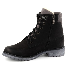 Olivier Botas femininas de couro, botas de inverno com isolamento, 365BB, pretas preto 1
