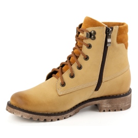 Olivier Botas femininas de couro, botas de inverno com isolamento, 365BB, areia bege 1