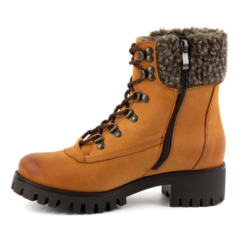 Olivier Botas femininas de couro, botas de inverno com isolamento, 330BB, vermelhas laranja 1