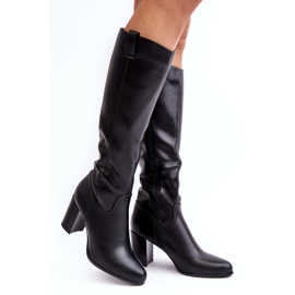 Sergio Leone Botas femininas acima do joelho, pretas preto 1