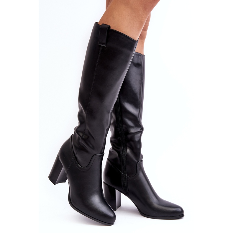 Sergio Leone Botas femininas acima do joelho, pretas preto 1