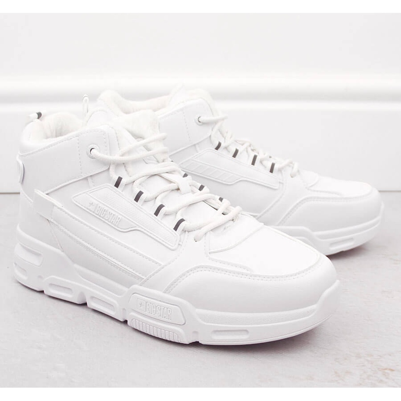 Calçados esportivos masculinos brancos de cano alto com isolamento Big Star OO174588 1