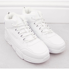 Calçados esportivos masculinos brancos de cano alto com isolamento Big Star OO174588 2 Calçados esportivos masculinos brancos de cano alto com isolamento Big Star OO174588 2