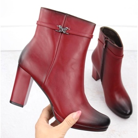 M. DASZYŃSKI Botins femininos vermelhos com isolamento M.Daszyński AF125-22 1 M. DASZYŃSKI Botins femininos vermelhos com isolamento M.Daszyński AF125-22 1