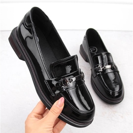 Sapatos femininos de couro envernizado preto Filippo DP6306/24 1