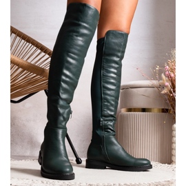 Botas longas verdes em couro ecológico Polmapina 1