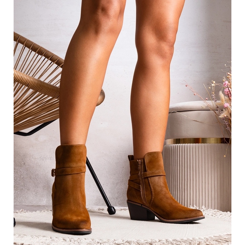 Botins marrons de salto alto de Mihaela marrom 1