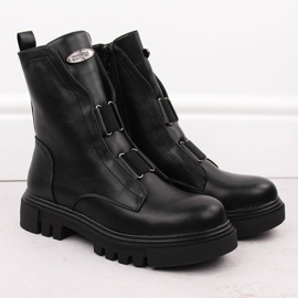 Botas femininas pretas na plataforma Jezzi RMR2150-19 preto 2