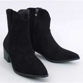 Botas de cowboy femininas Poirot Black em camurça preto 1