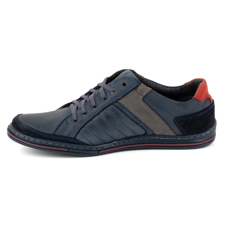 Sapatos de couro masculino Olivier 236GT azul marinho 1