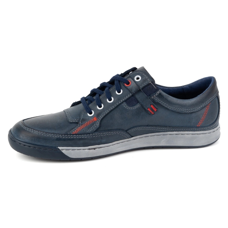 KOMODO Sapatos masculinos de couro Casual 932k, azul marinho 1