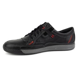 KOMODO Sapatos masculinos de couro casuais 932K pretos 1