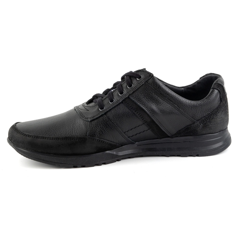 Olivier Sapatos masculinos de couro com cordões Sport Style 310GT floter preto 1