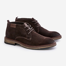 Botas masculinas de camurça com cordões Big Star OO174145 Castanho escuro marrom 1