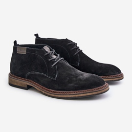 Botas masculinas de camurça com cordões Big Star OO174146 pretas preto 1