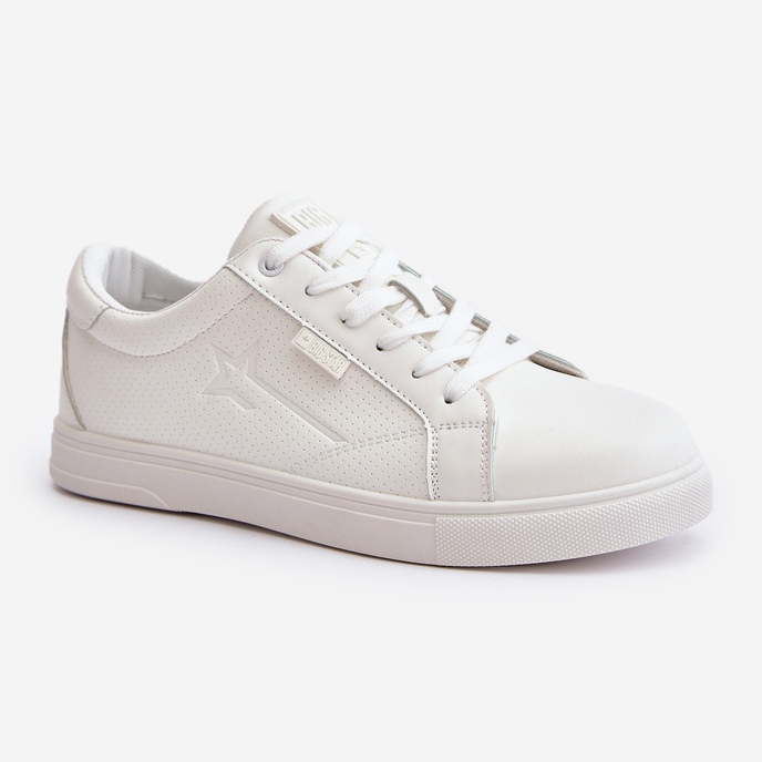 Tênis masculino feito de couro ecológico Big Star OO174020 Hi-Poly System branco 1