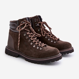 Botas masculinas com isolamento de camurça Big Star OO174644 Hi-Poly System marrom 1