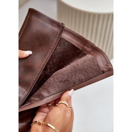 Botas femininas isoladas com zíper Eco Couro Marrom Tialethe castanho 2