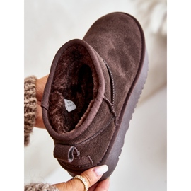 Botas de neve com plataforma de camurça feminina marrom Nereviana 2