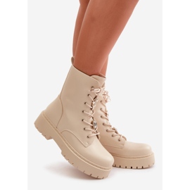 Botas de trabalho isoladas femininas com alfinetes, bege Avorira 1