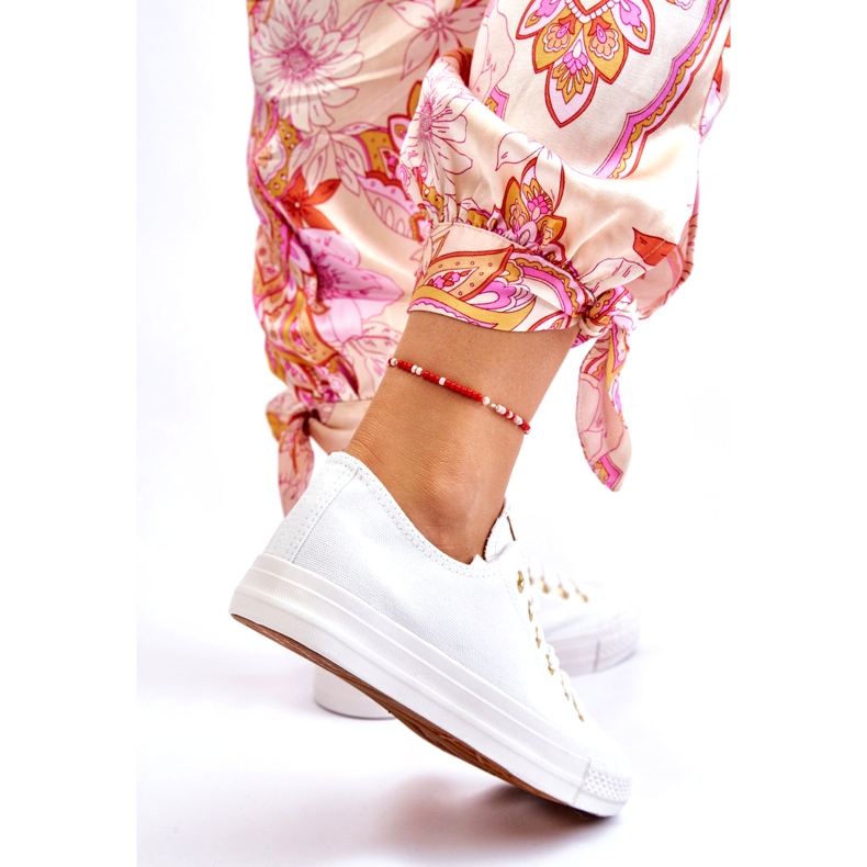 News Tênis Clássico Feminino Branco e Dourado Ecoma 3