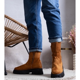 Botins de plataforma castanha marrom 1
