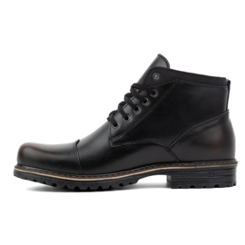 Polbut Botas masculinas de inverno com isolamento em couro natural C15S, kabir preto 1
