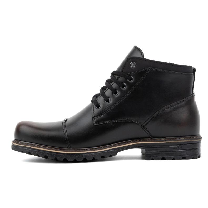 Polbut Botas masculinas de inverno com isolamento em couro natural C15S, kabir preto 1