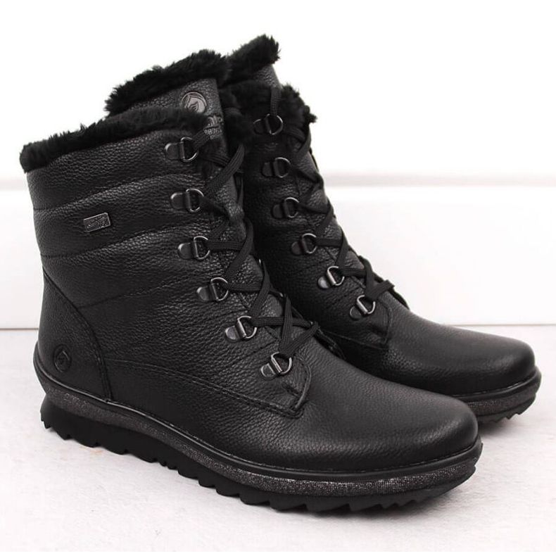 Rieker Botas isoladas de couro Remonte W RKR629B pretas preto 2