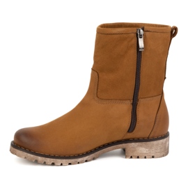 Olivier Botas femininas de couro com isolamento de inverno 340BB castanho marrom 1