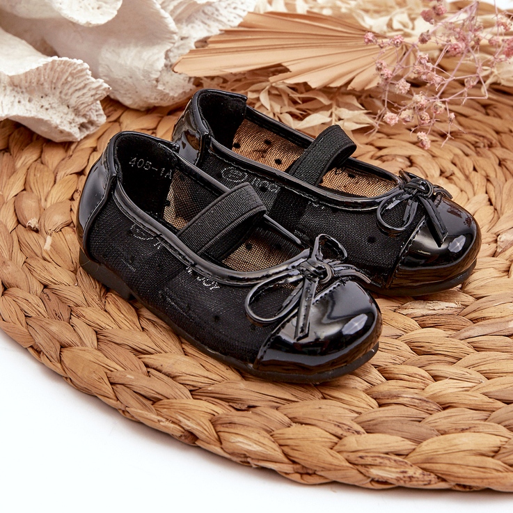 Sapatilhas infantis com laço, Jellema Preto 3 Sapatilhas infantis com laço, Jellema Preto 3