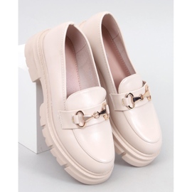 Mocassins Kyress Bege com sola alta 1