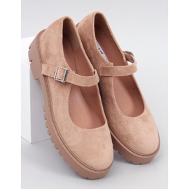 Sapatilhas de balé com plataforma de tiras Holmess Khaki bege 1