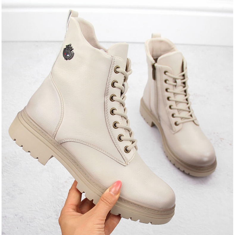 Botas femininas com isolamento para caminhada, bege Potocki 12203 1