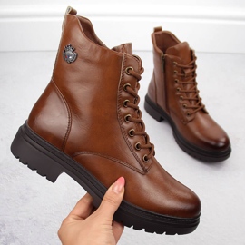 Botas femininas com isolamento marrom Potocki 12203 marrom 1