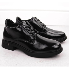 Botins femininos em couro envernizado preto Vinceza 58413 2