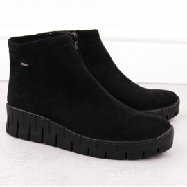 Botas femininas de camurça preta Helios 506P preto 2