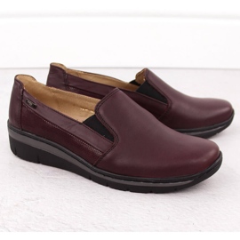 Sapatos femininos confortáveis ​​de couro cereja Helios 350-2 vermelho 2