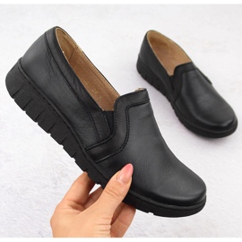 Sapatos femininos confortáveis ​​de couro preto Helios 430 1