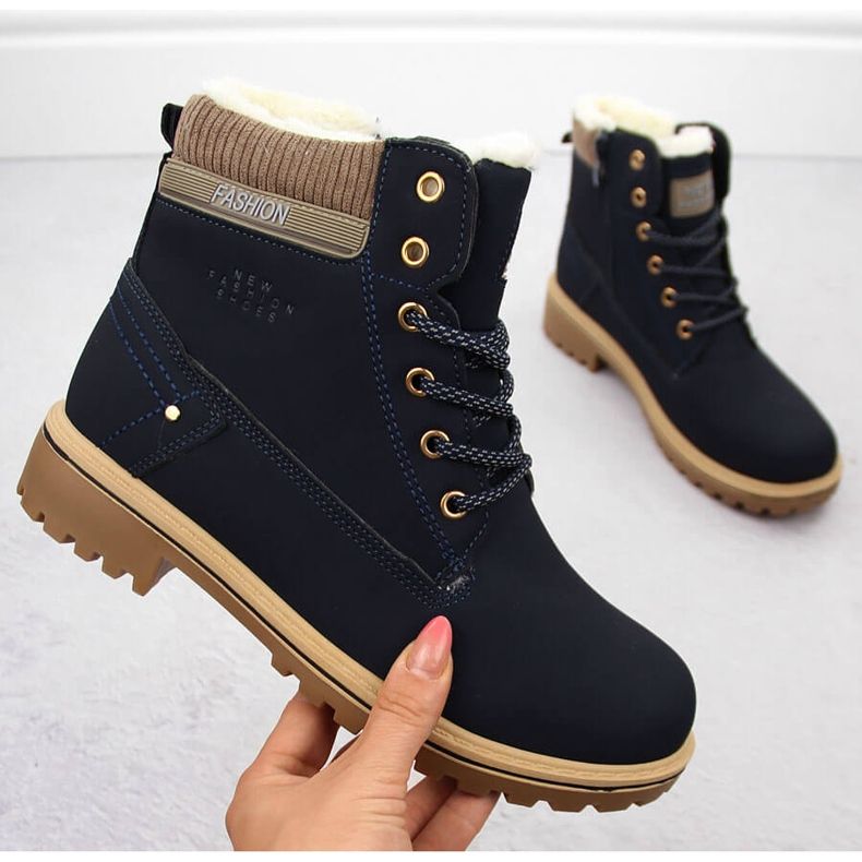 Botas femininas azul marinho Potocki 97301 1