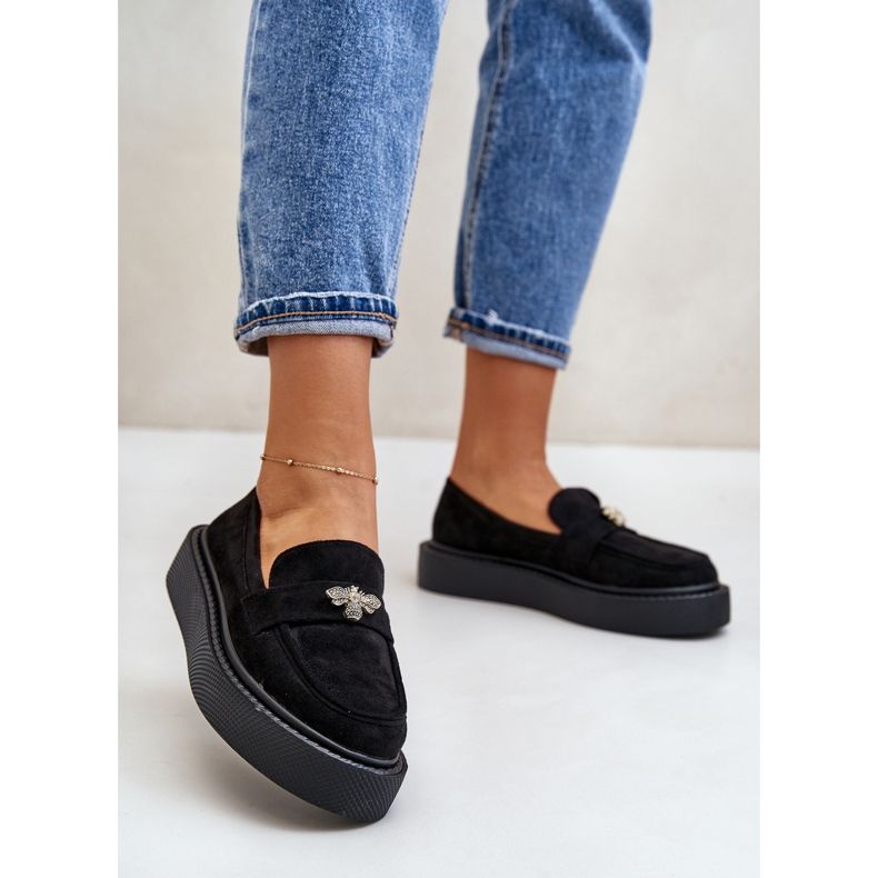 Mocassins Femininos na Plataforma Eritine Preto 2