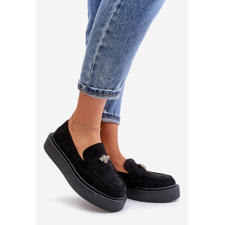 Mocassins Femininos na Plataforma Eritine Preto 1