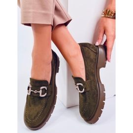 Karins Mocassins de camurça verde com fivela 1 Karins Mocassins de camurça verde com fivela 1
