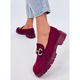 Mocassins de camurça com fivela Karins Wine vermelho 2 Mocassins de camurça com fivela Karins Wine vermelho 2