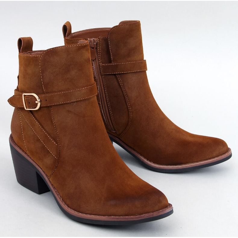 Cunnig Botas de cowboy de salto baixo Camel castanho 1